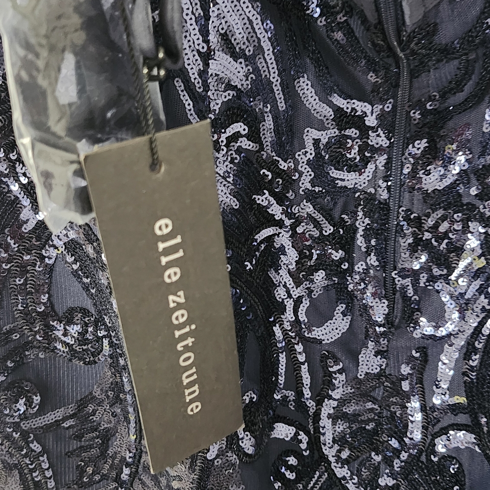 Midnight Blue Sequin Midi Dress - Picture 7 of 8